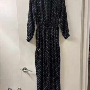 Ann Taylor Black Polka Dot Jumpsuit